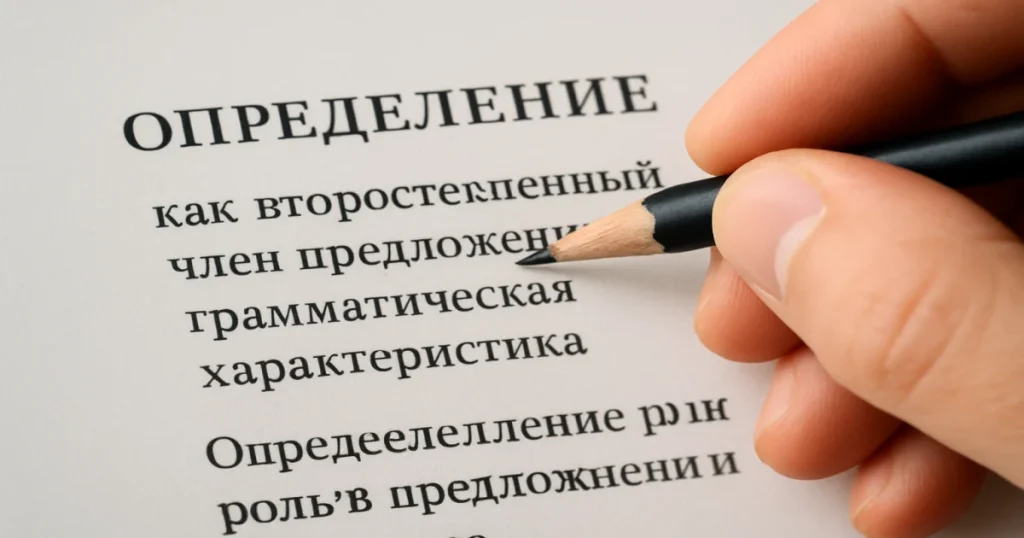 Определение как второстепенный член предложения: грамматическая характеристика